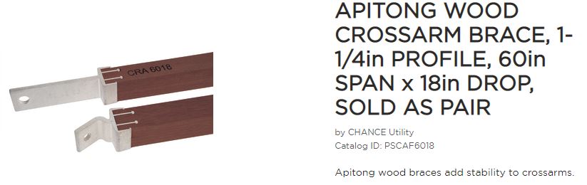 Brace crossarm 1.25in sq